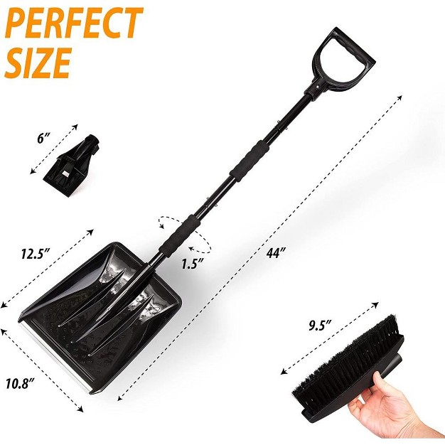 Zone Tech Car 3 in 1 Replaceable Heads Snow Shovel Kit Portable Snow Removal Shovel Ice Scraper And Snow Shovel Car Set