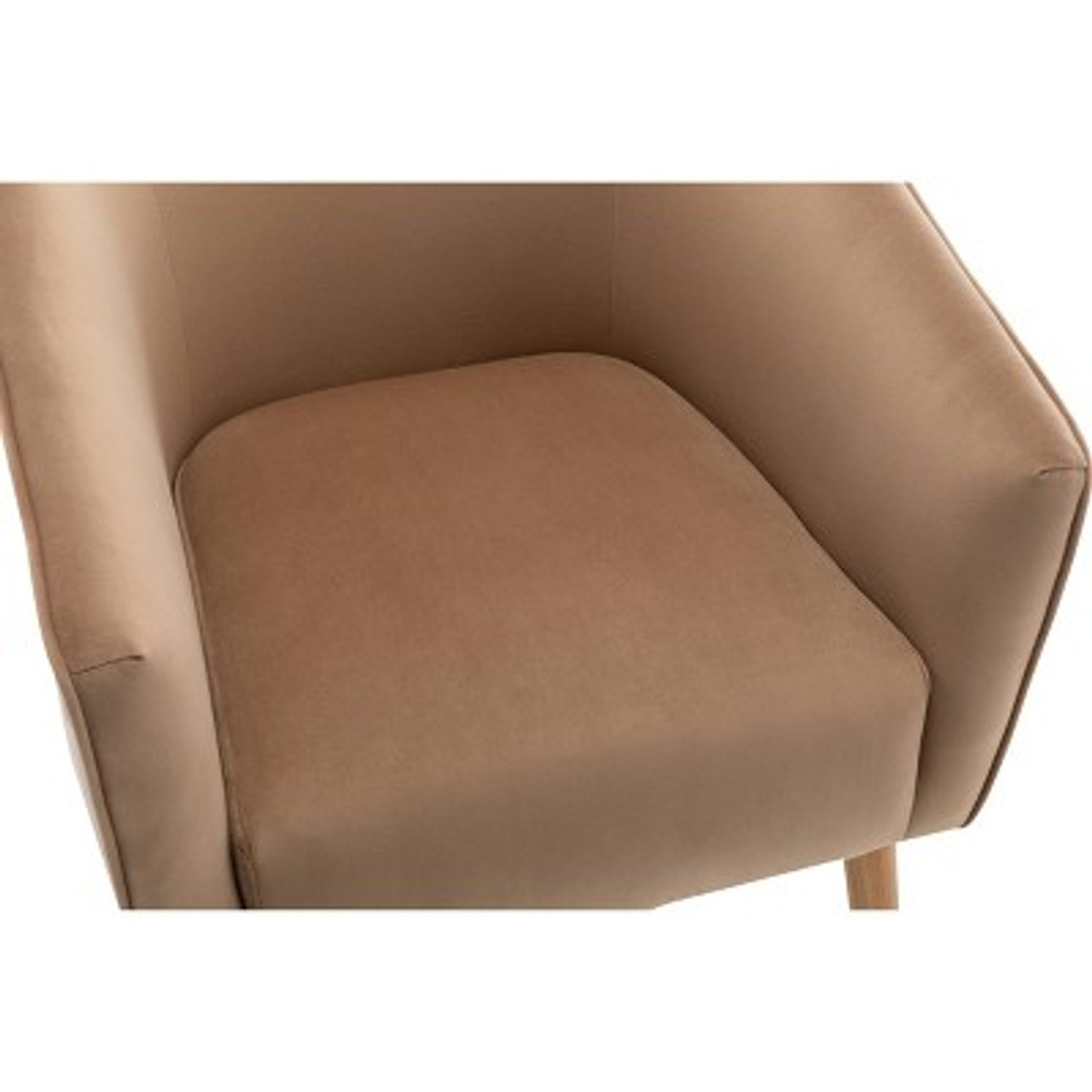 Barrel Accent Chair Light Brown Velvet - WOVENBYRD