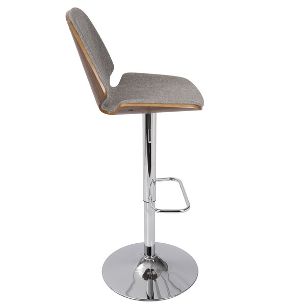 Carson Carrington Vihti Walnut Wood Adjustable Swivel Bar Stool