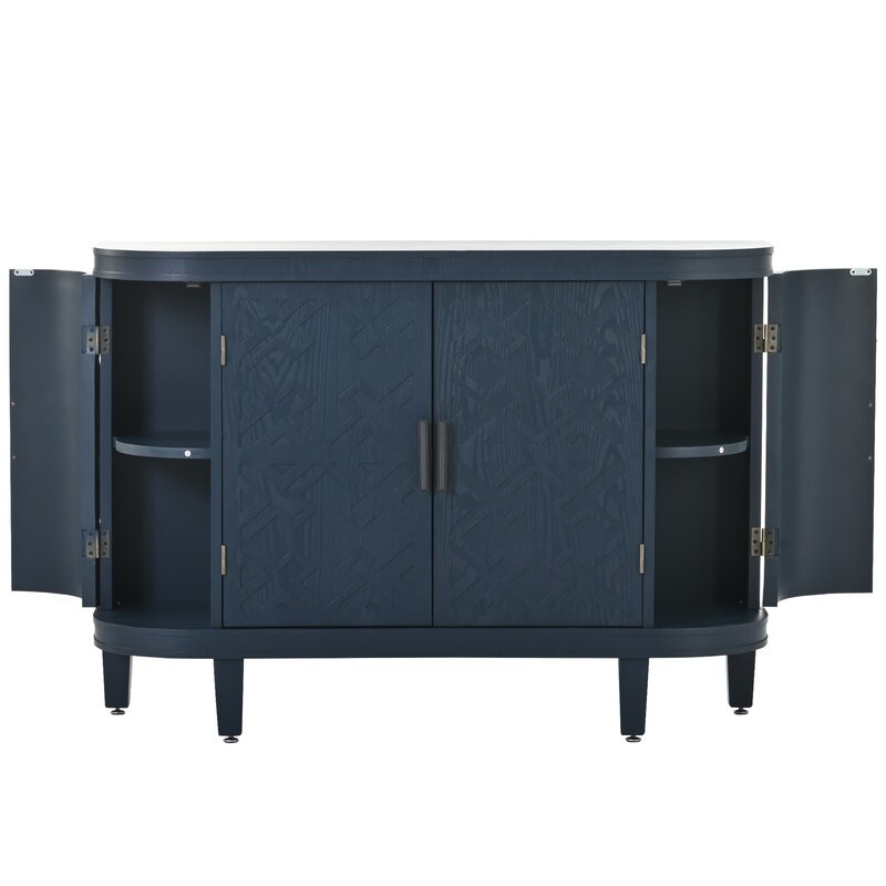 Accent Storage Cabinet Sideboard with Antique Pattern Doors for Entryway