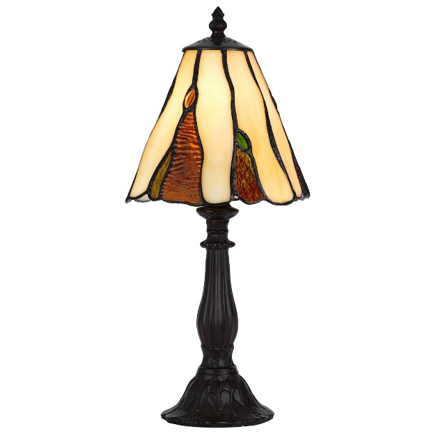 Metal resin Accent Lamp With  Art Glass Shade Dark Bronze Cal Lighting