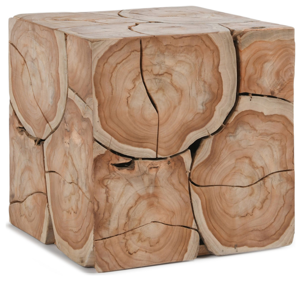 Teak Root Cube Side Table   Rustic   Side Tables And End Tables   by Design Mix Furniture  Houzz