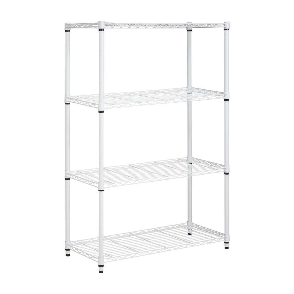 Honey-Can-Do White 4-Tier Heavy Duty Adjustable Steel Garage Storage Shelving (36 in. W x 54 in. x 14 in. D) SHF-09440