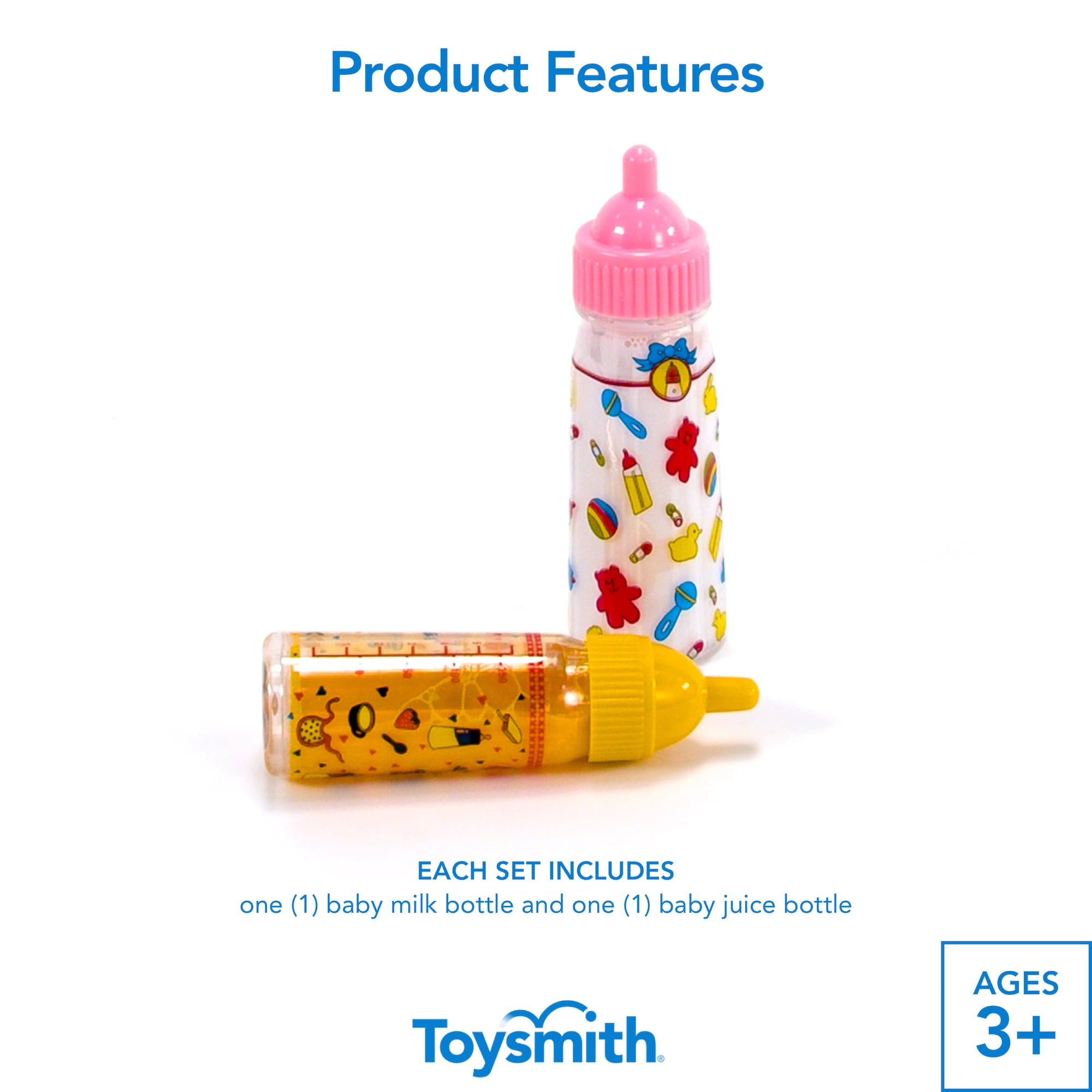 Toysmith My Sweet Baby Magic Baby Bottles Doll Accessories, 2 Pieces