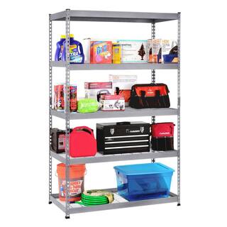 Husky 5-Tier Heavy Duty Steel Garage Storage Shelving Unit in Silver (48 in. W x 78 in. H x 24 in. D) MR482478W5