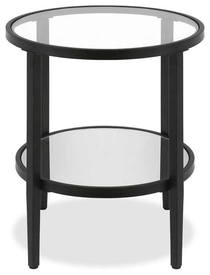 Hera 19.62  x27 x27Wide Round Side Table in Blackened Bronze   Contemporary   Accent Chests And Cabinets   by BisonOffice  Houzz