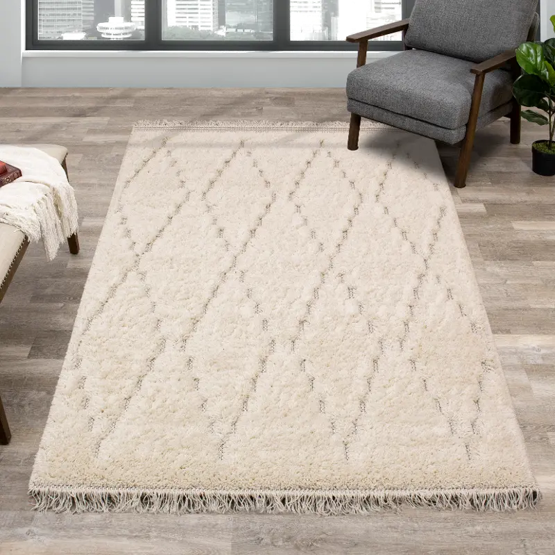 Novato 8 x 11 Chic Cream Shag Rug