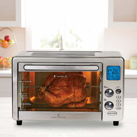 Emeril Lagasse Power Air Fryer 360XL - Convection Ovens Replaces a Hot Air Fryer Oven， Toaster Oven， Rotisserie， Bake， Broil， Slow Cook， Pizza， Dehydrator and More. Emeril Cookbook. Stainless Steel. (MAX 15.6” 19.7” x 13”)