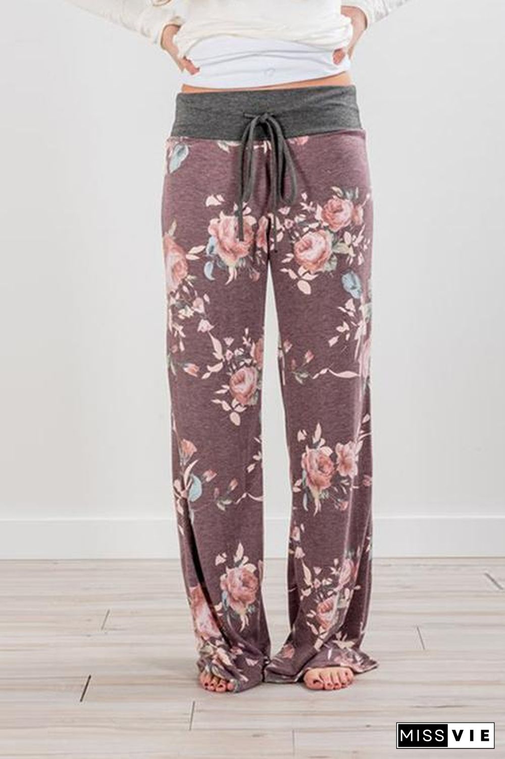 Fashion Loose Belt Camouflage Print Pants