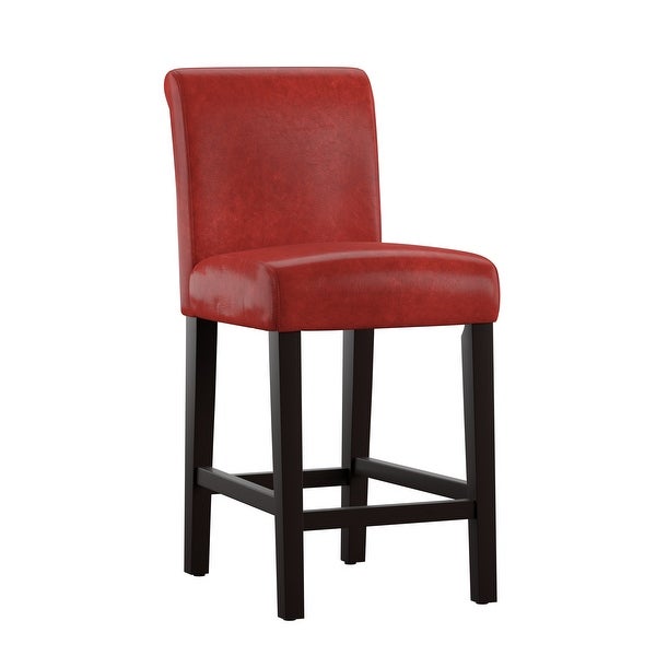 Bennett Red Faux Leather High Back Bar Stools (Set of 2) by iNSPIRE Q Bold