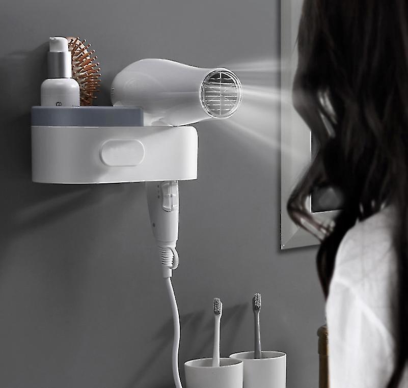 Bathroom Wall-mounted Shelf， Toilet Hair Dryer Bracket Style 2)