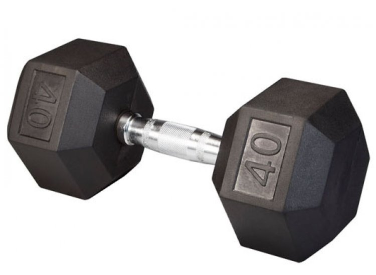 Body-Solid 40 lb Rubber Hex Dumbbell (Each)