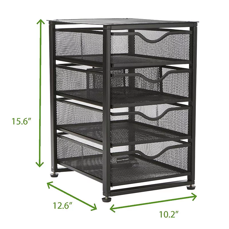 Mind Reader 4-Tiered Drawers Cabinet