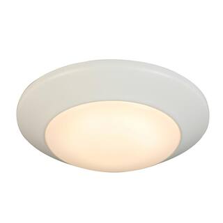 Commercial Electric 7 in. White LED Flush Mount (2-Pack) JVJ3011L-8WHT