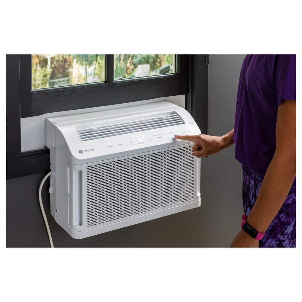 GE Profile 6100 BTU 115Volt ClearView Ultra Quiet Window Air Conditioner for Small Rooms Full Window View Easy Install