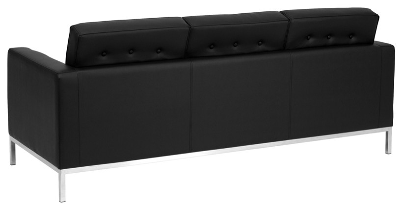 Contemporary Black LeatherSoft Sofa with Stainless Steel Frame   Contemporary   Sofas   by First of a Kind USA Inc  Houzz