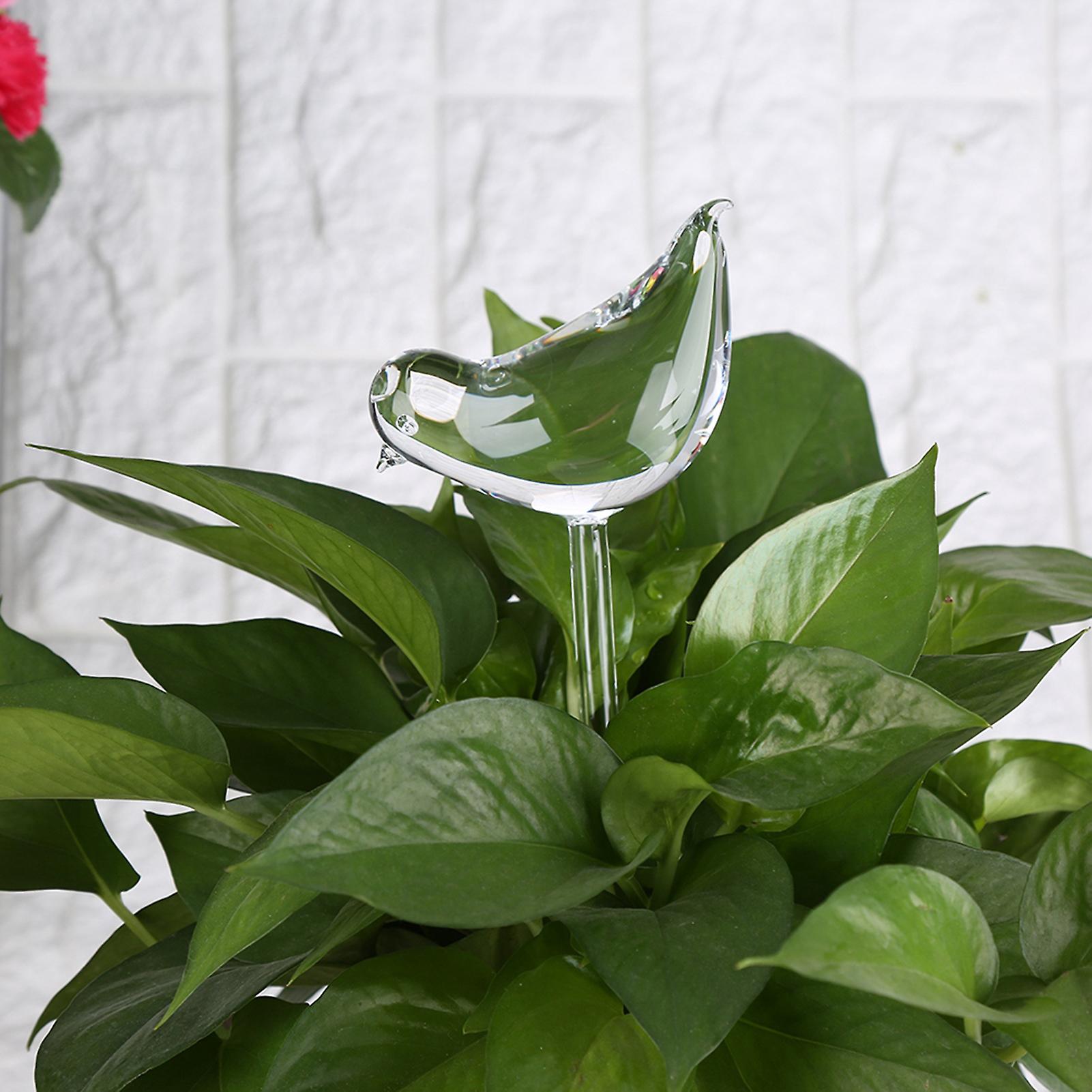 House Plants Flowers Automatic Self Watering Devices Clear Glass Water Feeder Bird Shape