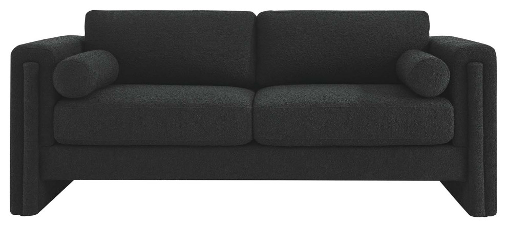 Visible Boucle Fabric Sofa   Black   Transitional   Sofas   by First of a Kind USA Inc  Houzz