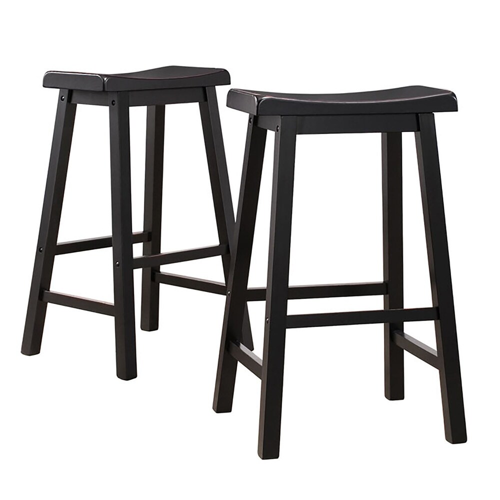 Salvador Saddle 29 inch Counter Height Backless Stools (Set of 2) by iNSPIRE Q Bold