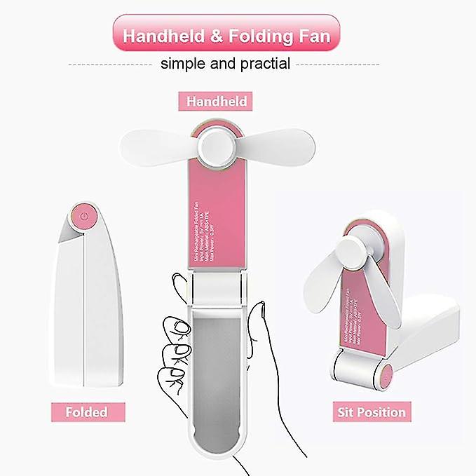 Mini Handheld Fan， Small Portable Pocket Fan For Girls Women Kids Outdoor Travel， 2 Speed Adjustable Pink