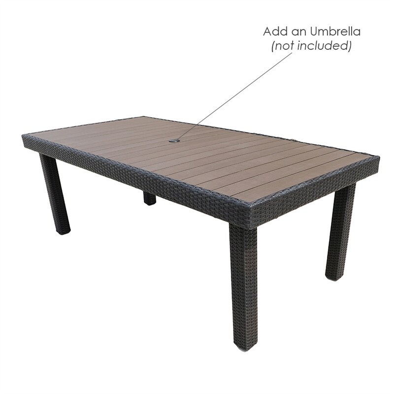 Mescota Outdoor Patio Furniture   Wicker Rectangular Dining Table