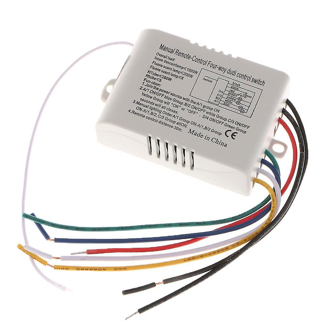 220v Anti-interference Four Way Light Lamp Switch Module With Remote Controller Lighting Kits