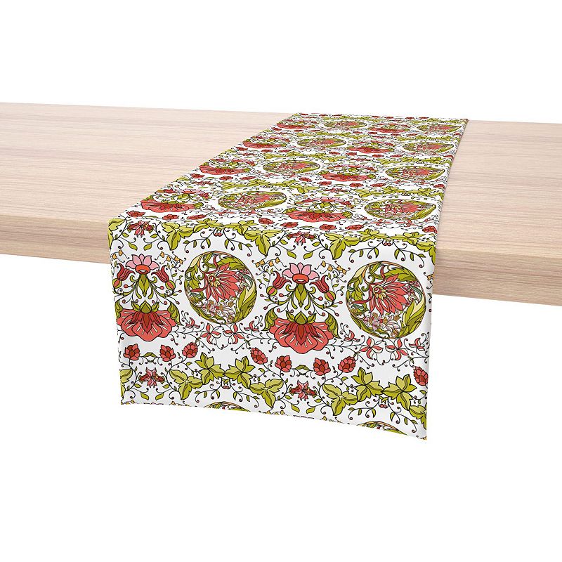 Table Runner， 100% Cotton， 16x108， Floral 3