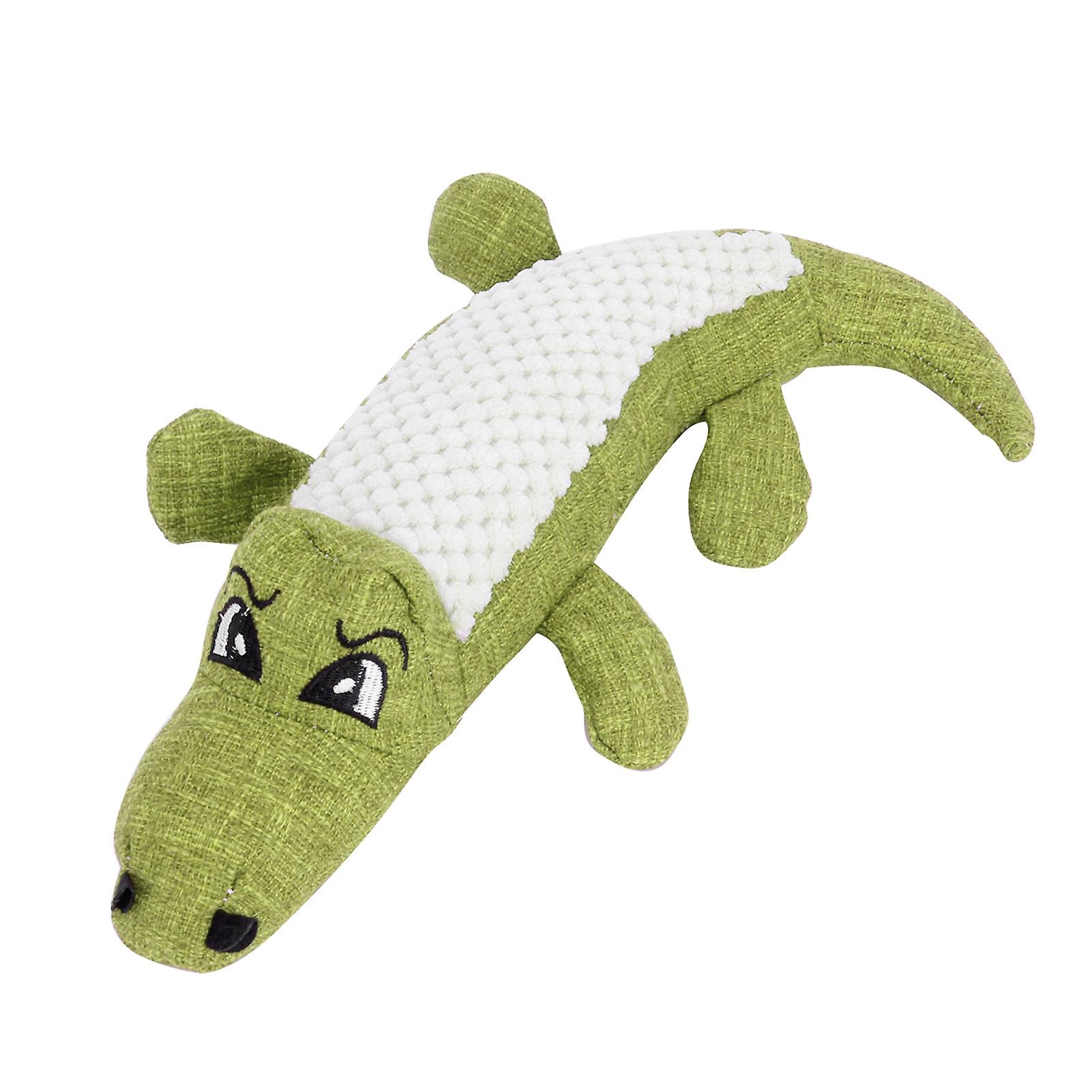 Dog Toys Simulation Crocodile Shape Plush Stuffed Bite Resistant Molar Pet Dog Vocal Toysgreen