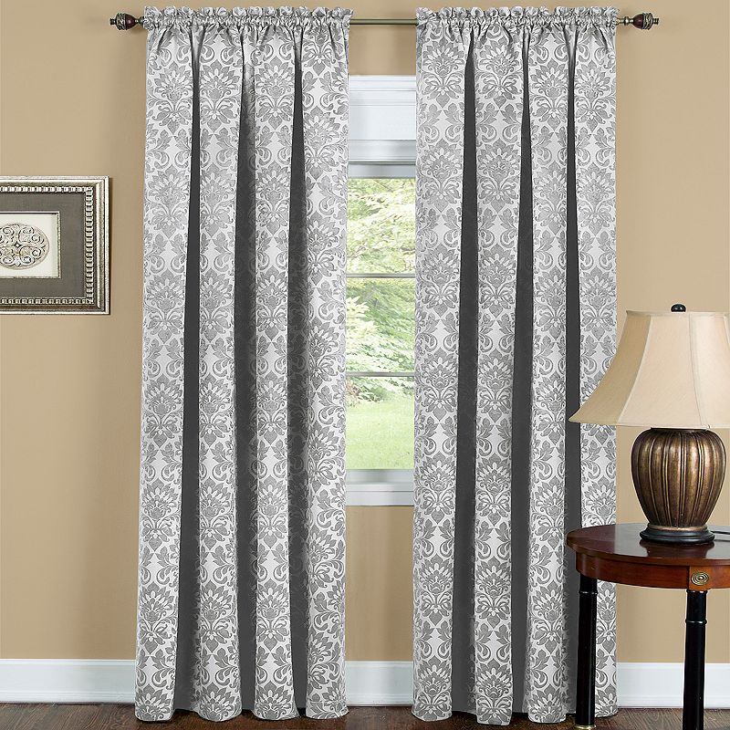 Sutton Blackout 1-Panel Damask Window Curtain