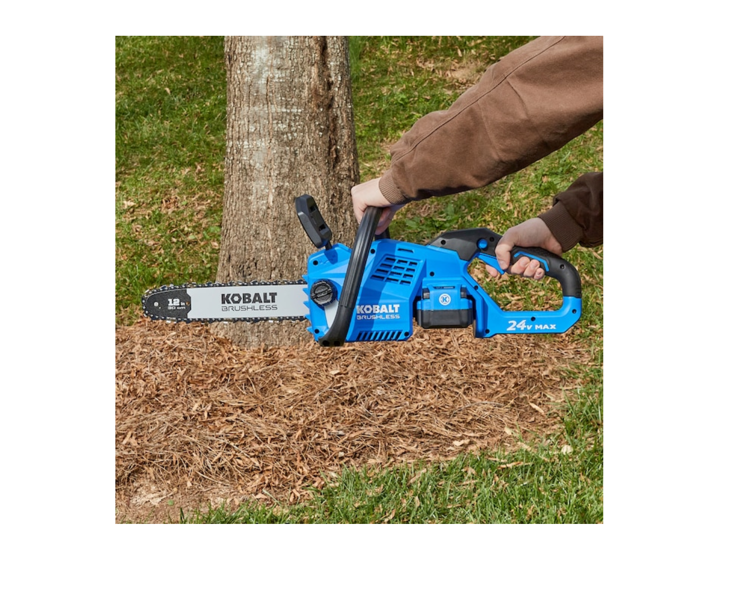 Kobalt KCS 1224A-03 24-Volt 12-in Brushless Cordless Electric Chainsaw 4 Ah (Battery and Charger Included)