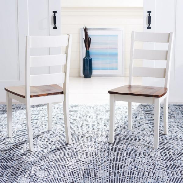 Pixie Ladder Back Dining Chair Set of 2 White/Natural   Modern   Dining Chairs   by Virgil Stanis Design  Houzz