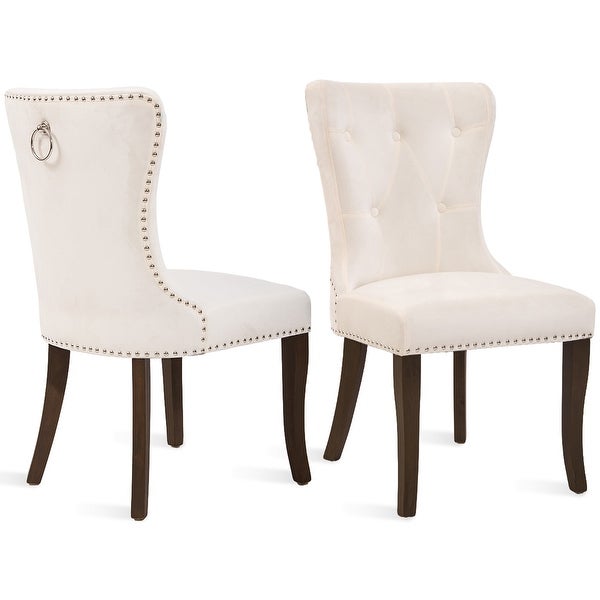 Luella White Tufted Armless Dining Chairs (Set Of 2) - 19.70