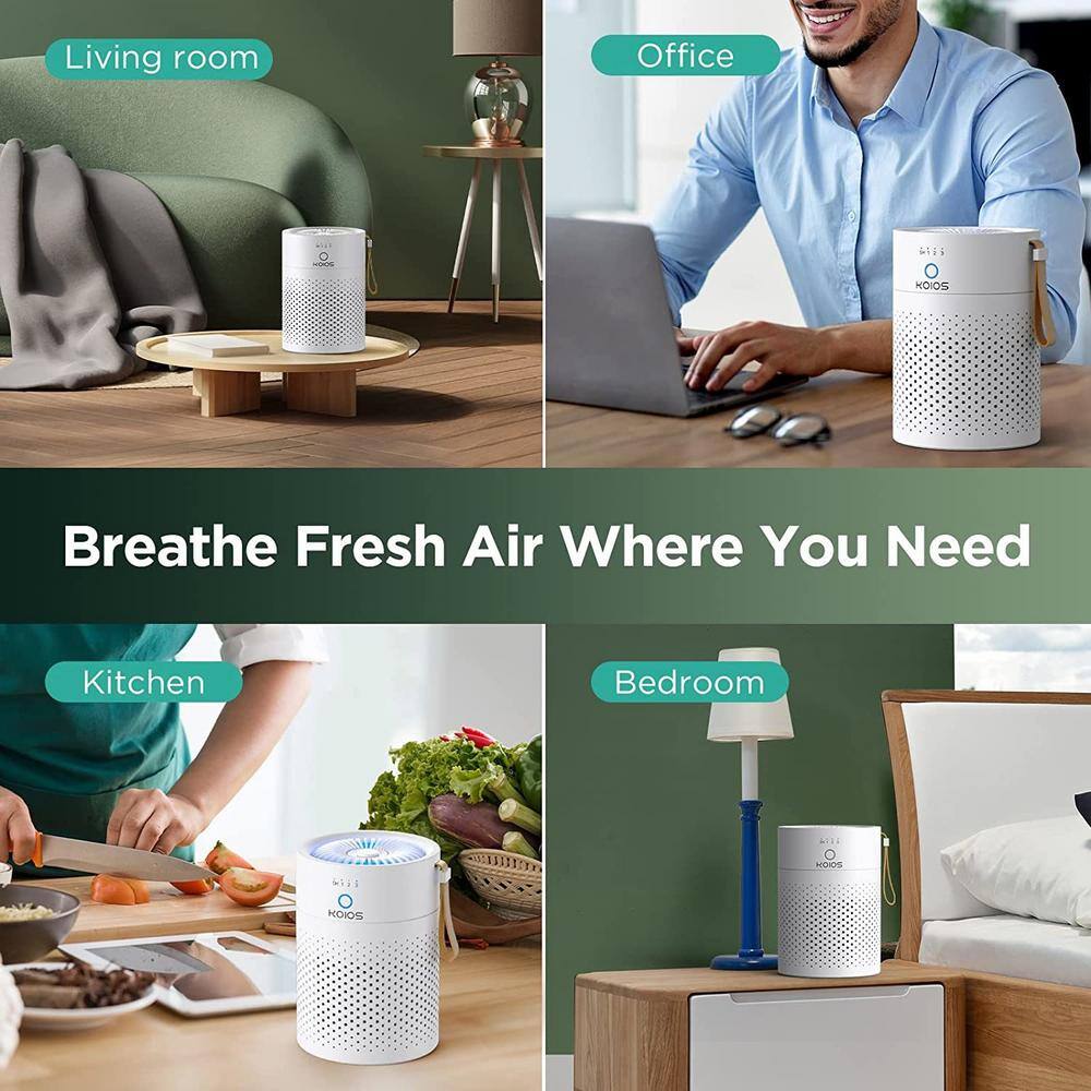 Aoibox 280 sq. ft. Air Purifiers for Bedroom Office with Handle H13 Ture HEPA Filter Air Cleaner 3 Fan Speeds Ozone-Free SNSA10IN102