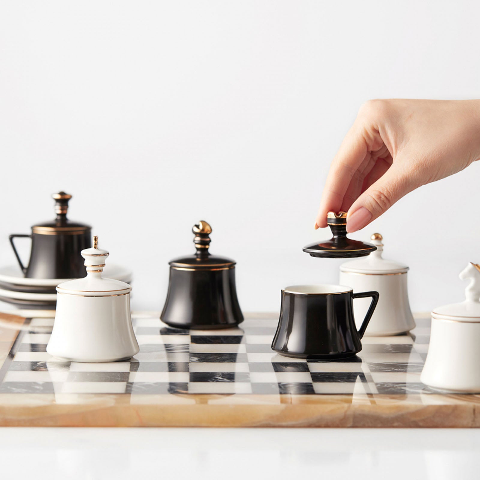 Karaca Chess Set Of 6 Coffee Cups 153.03.06.1507