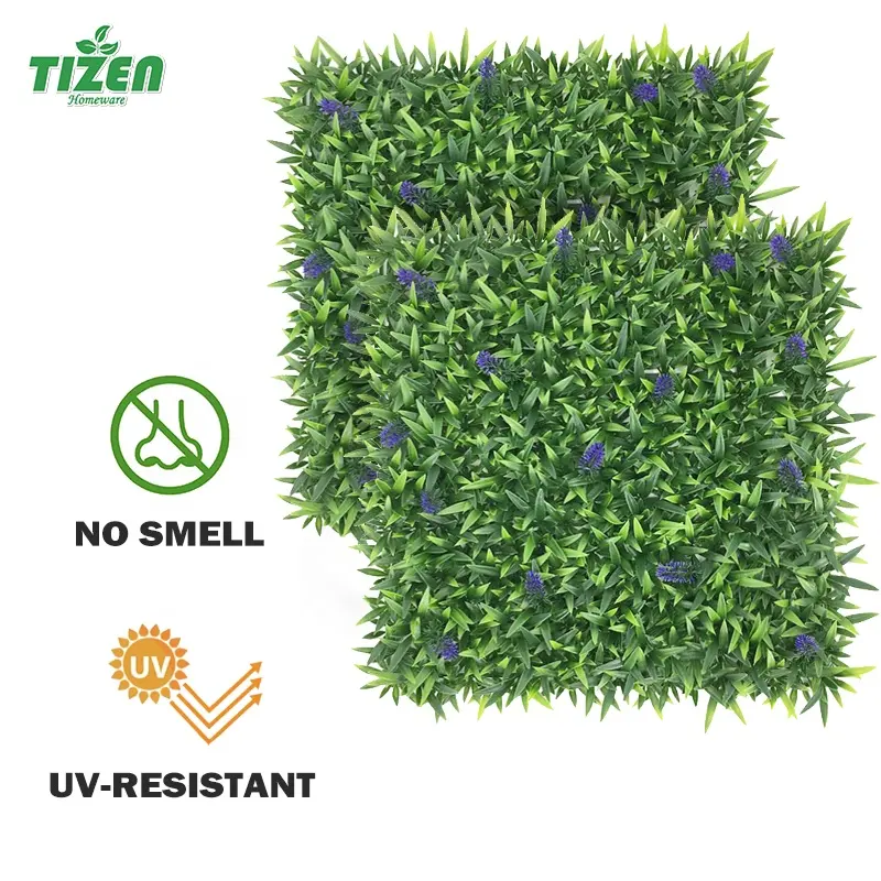 Tizen factory supply greenery garden home decoration lavender hedge boxwood panel artificial plant grass wall