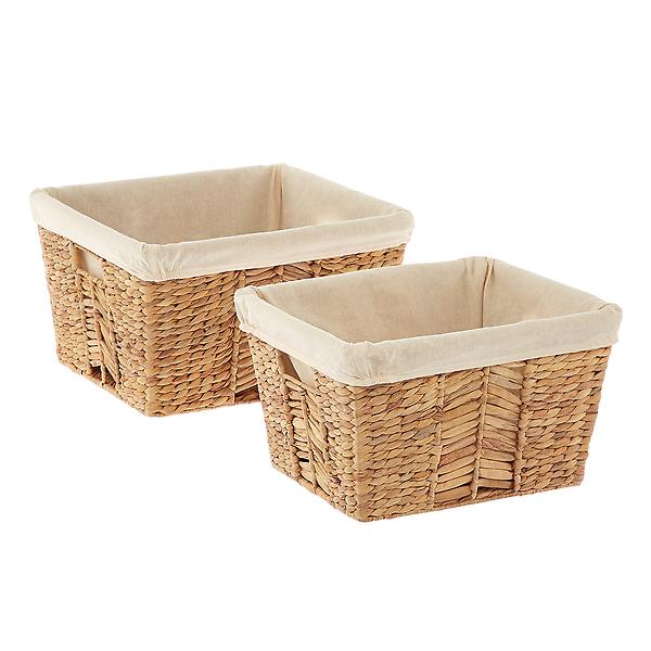 Water Hyacinth Mixed Weave Storage Bins