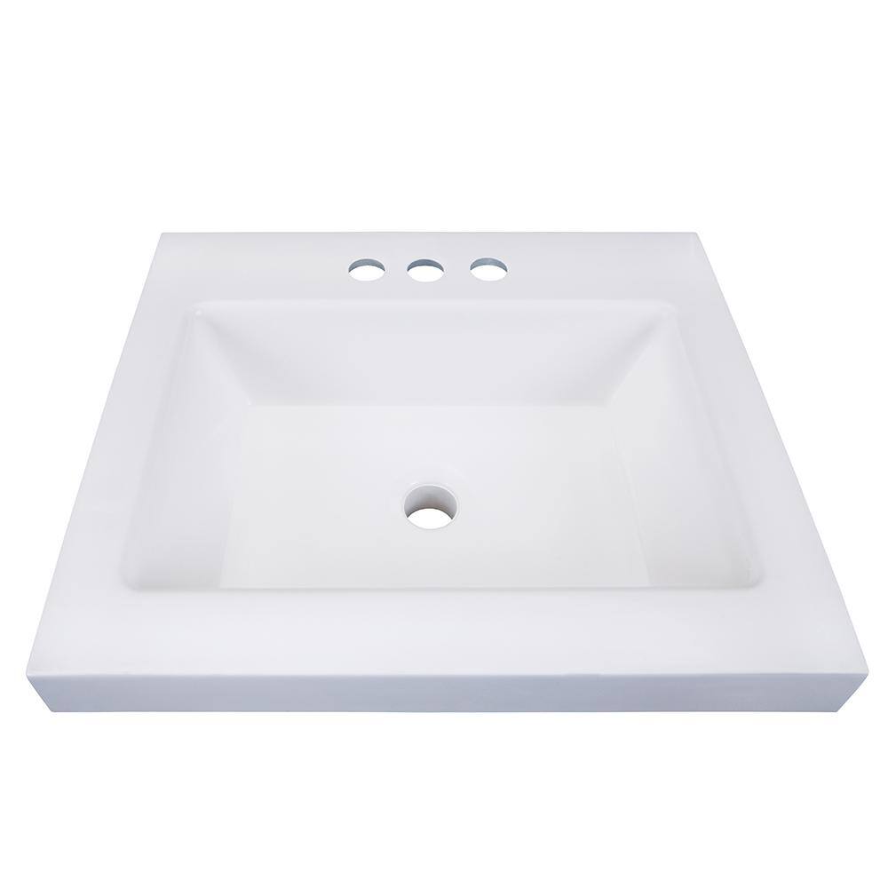 Glacier Bay Spa 18.5 in. W x 16.2 in. D x 33.8 in. H Freestanding Bath Vanity in White with White Cultured Marble Top PPSPAWHT18