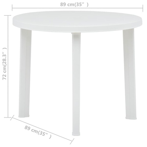 vidaXL Patio Table White 35