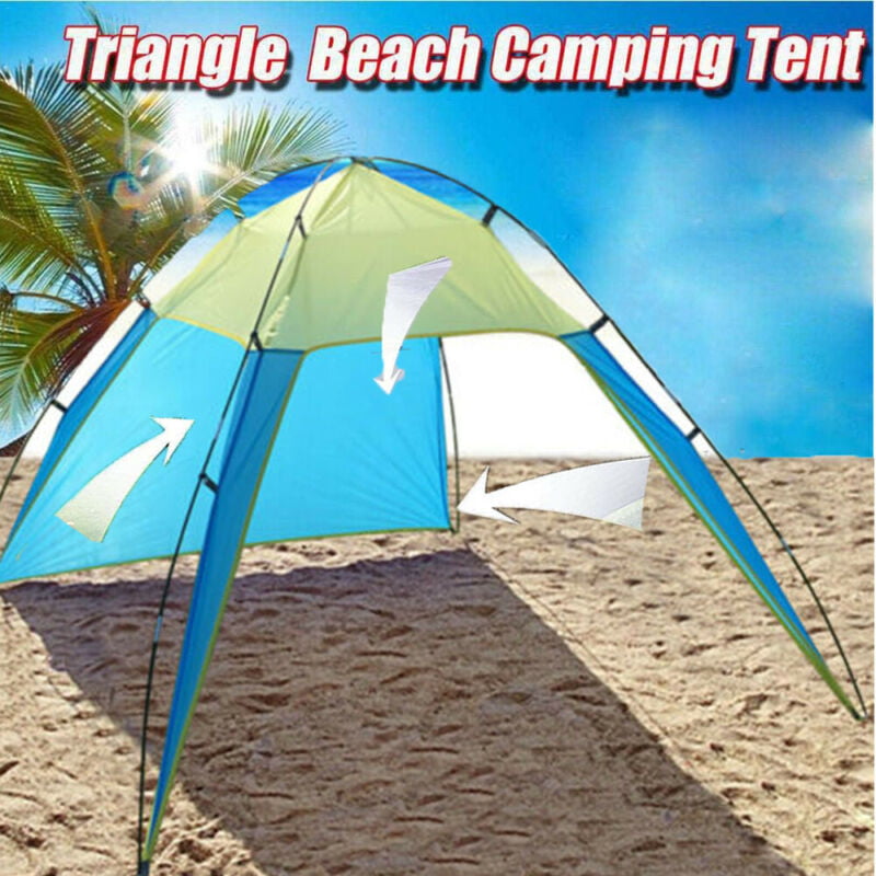 Beach Tent Sun Shelter Portable Outdoor Pop up Beach Umbrella UPF 50+ Canopy， 90''x 82''x 63''