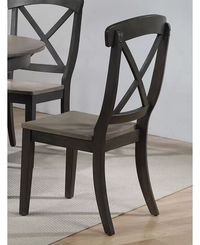 ICONIC FURNITURE Company Transitional X-Back Dining Chairs Set of 2