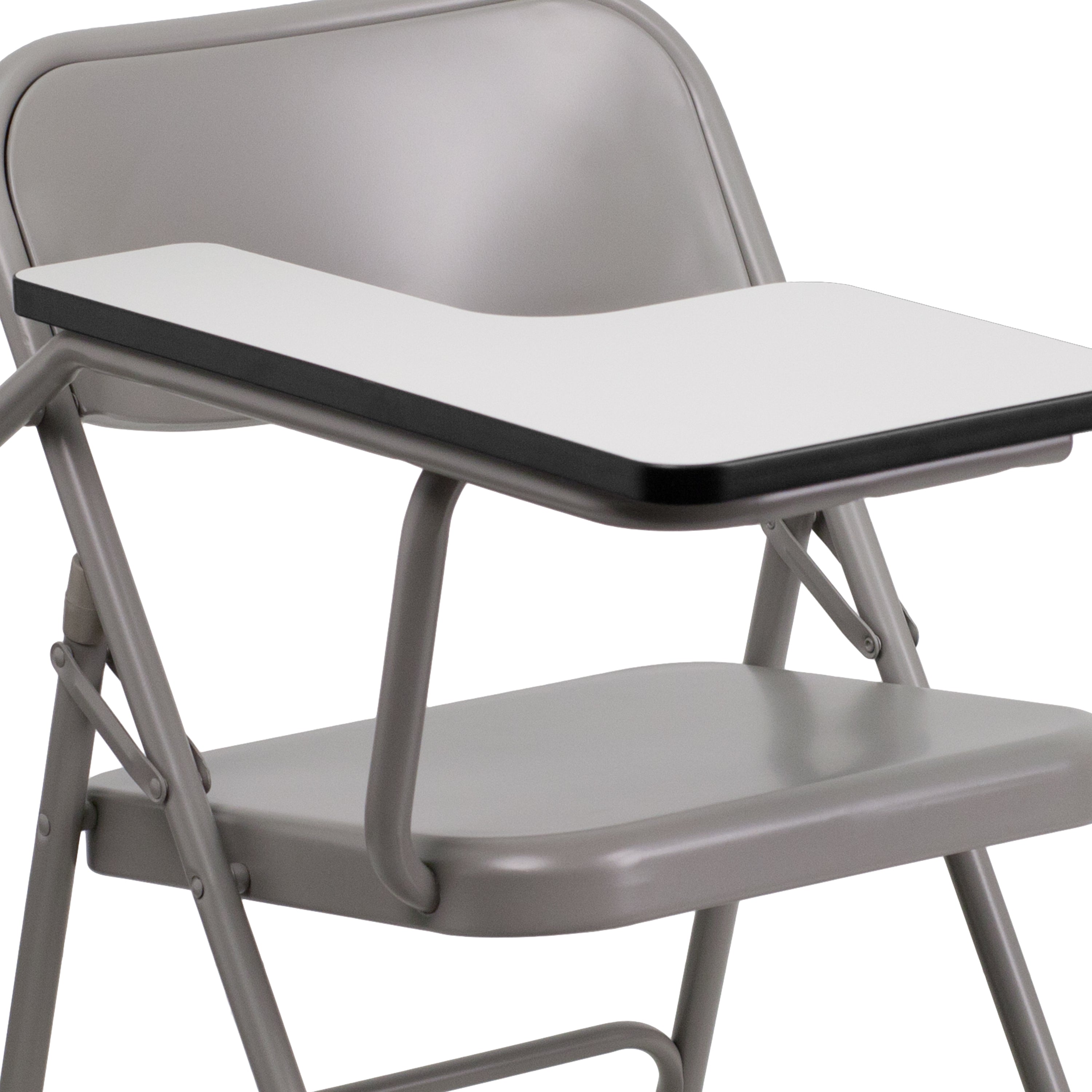 Flash Furniture 2 Pack Premium Steel Folding Chair with Right Handed Tablet Arm