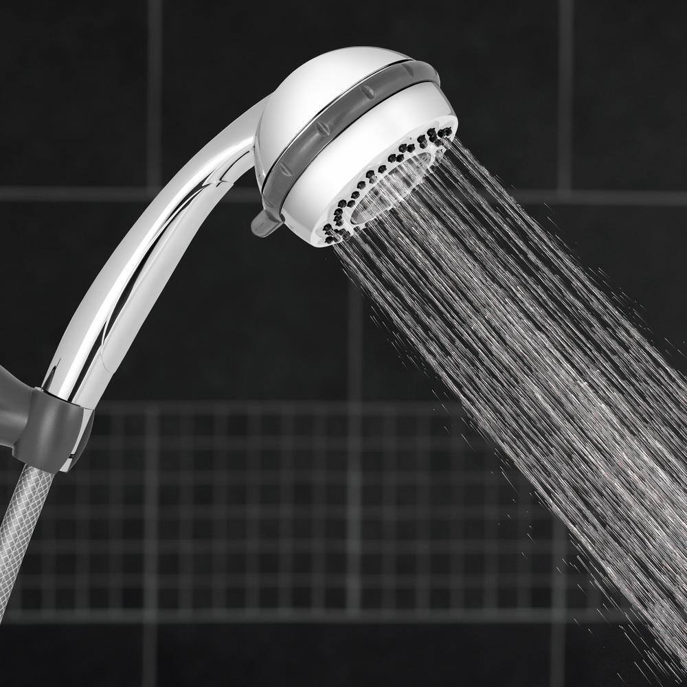 Waterpik 8-Spray 3.3 in. Single Wall Mount Handheld Adjustable Shower Head in Chrome SMP-853