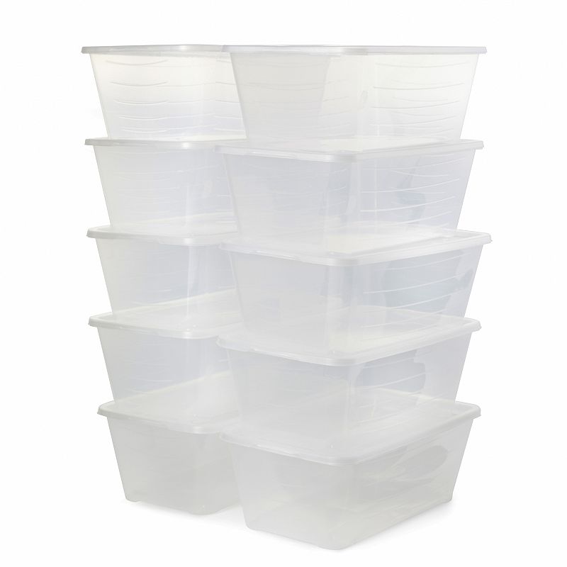 Life Story 6L Shoe and Closet Storage Box Stacking Containers， Clear (40 Pack)