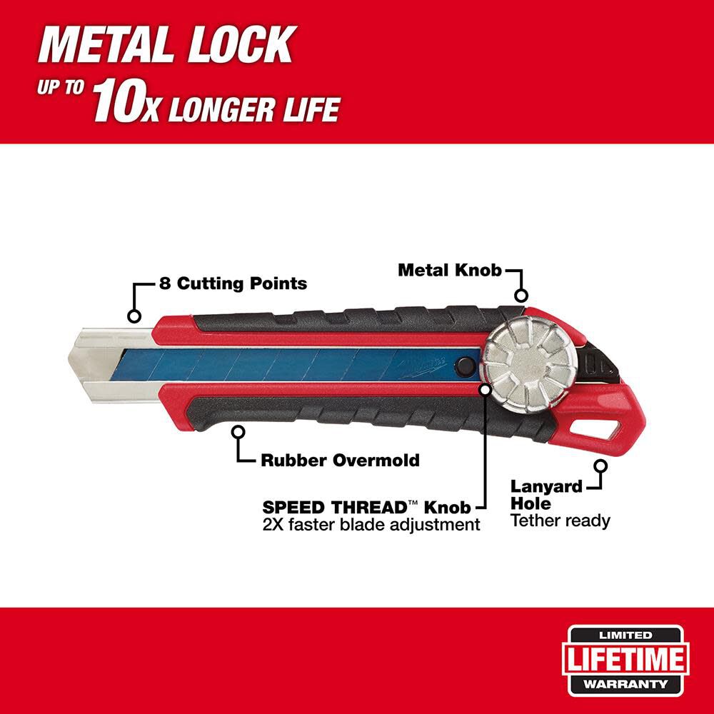 Milwaukee 18mm Snap-Off Knife Metal Lock 48-22-1961 from Milwaukee