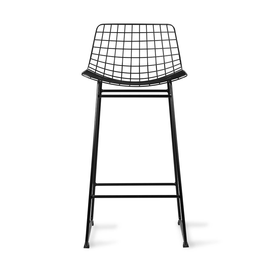 Metal wire bar/counter stool - black