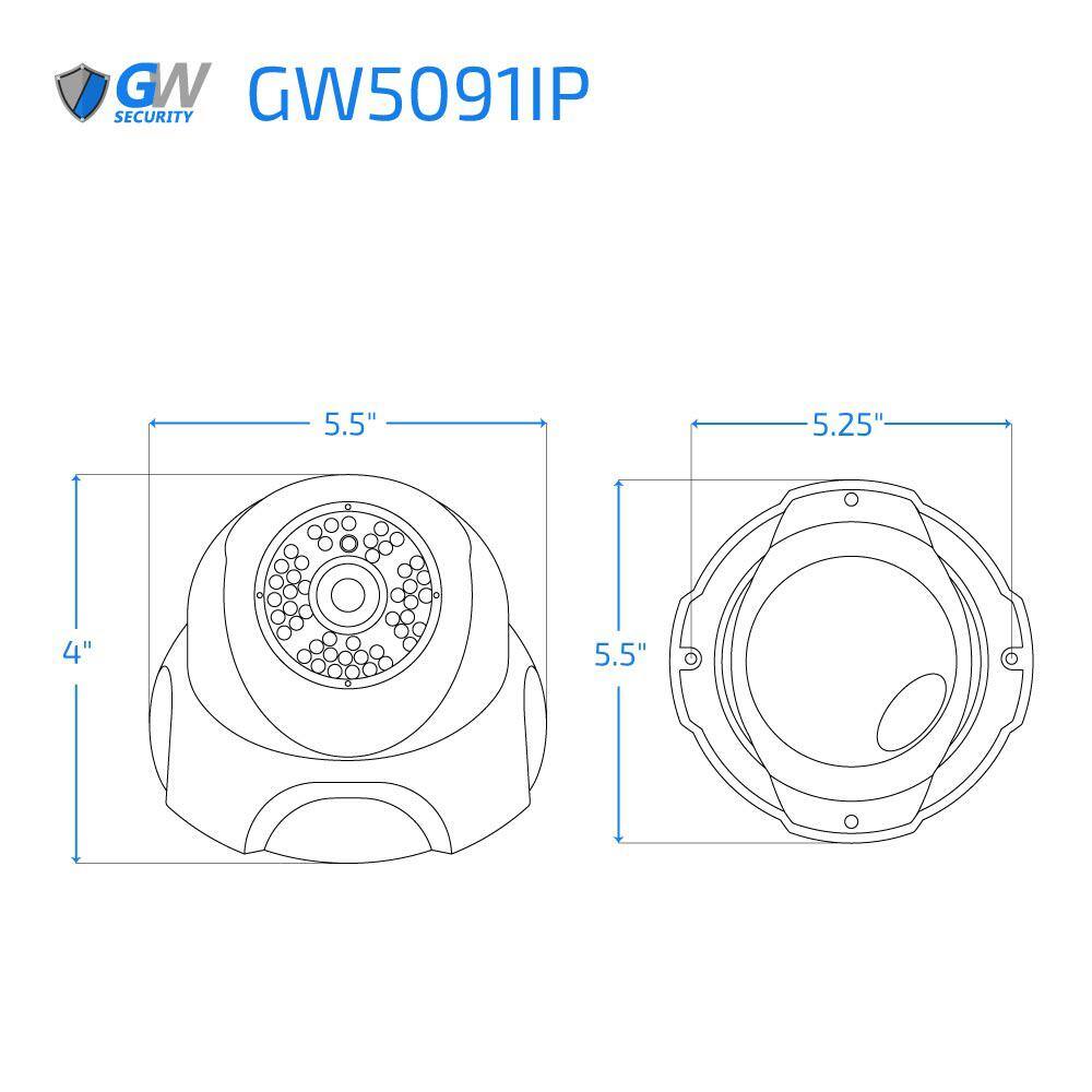 GW Security 32-Channel 5MP 8TB NVR Security Camera System w 32 Wired Turret Cameras 3.6 mm Fixed Lens Built-In Mic Human Detection GW5091IP32-8T