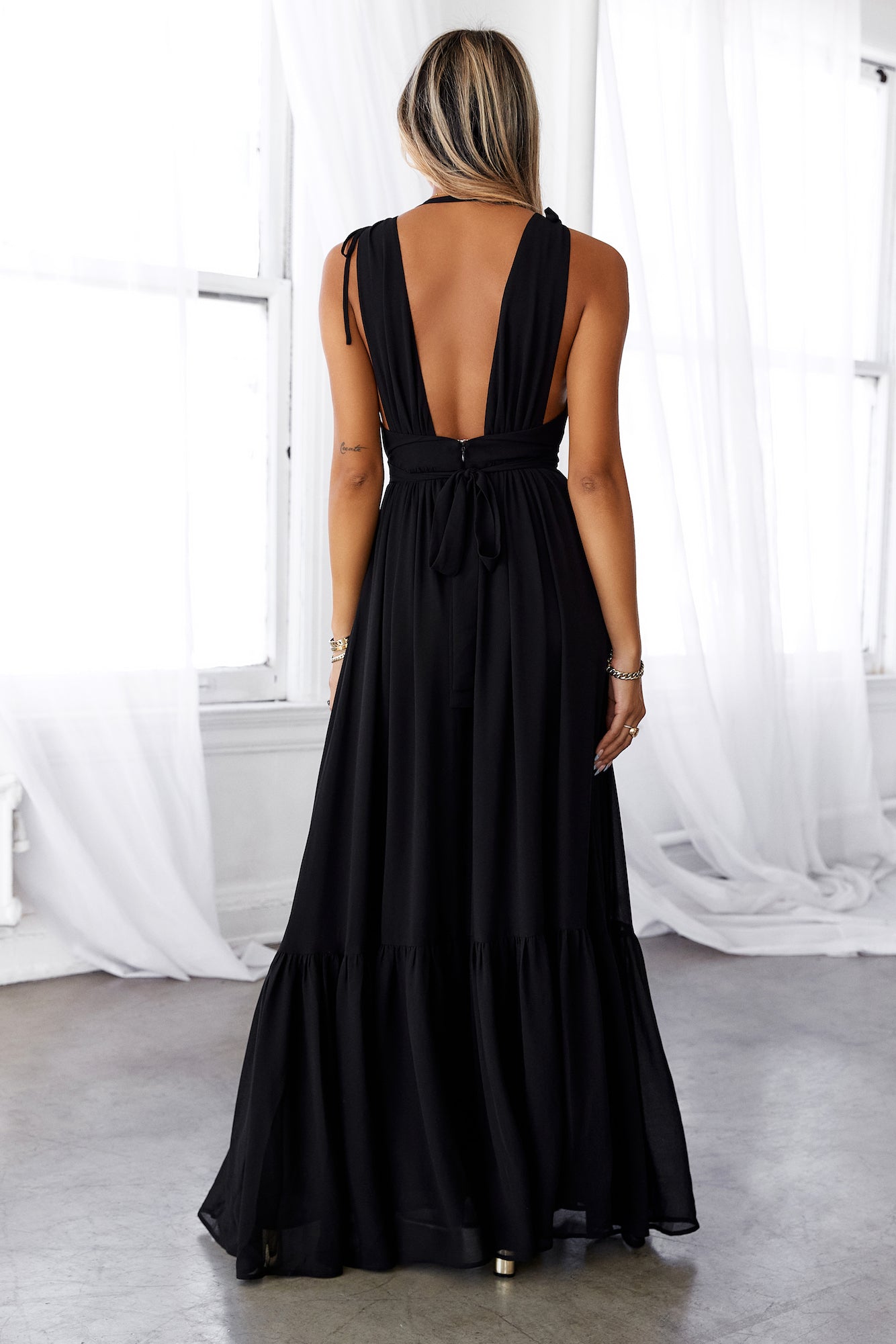 HELLO MOLLY Stand Out Heart Maxi Dress Black