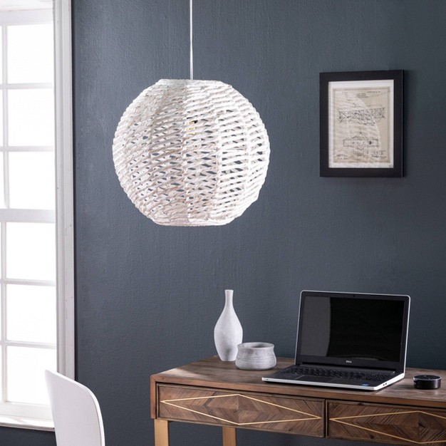 Marlel Round Pendant Shade Lampshades Whitewash Aiden Lane