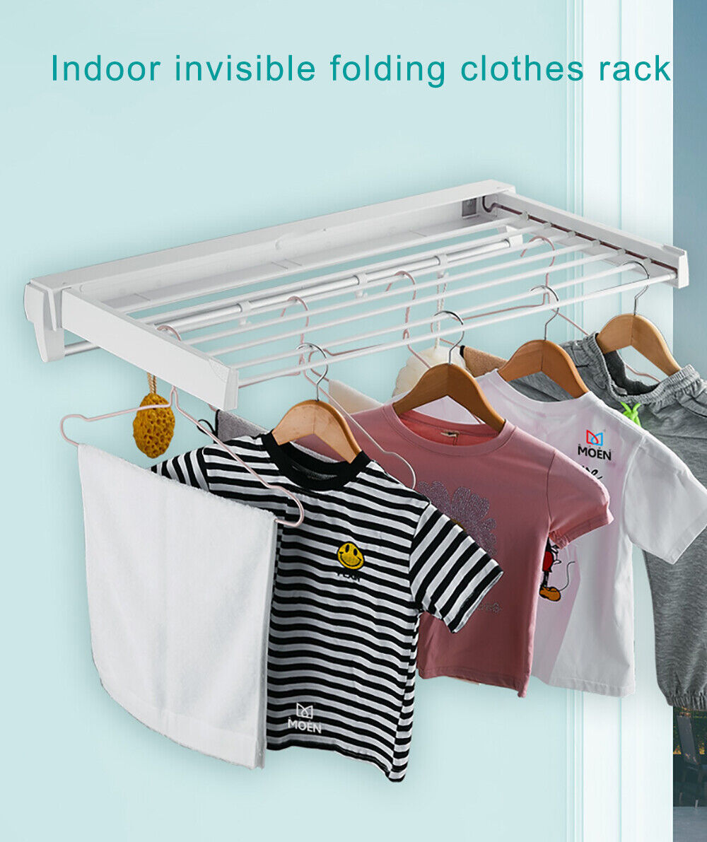 Flkoendmall Wall Mounted Foldable Clothes Drying Rack For Laundry Room Bathrooms Balcony