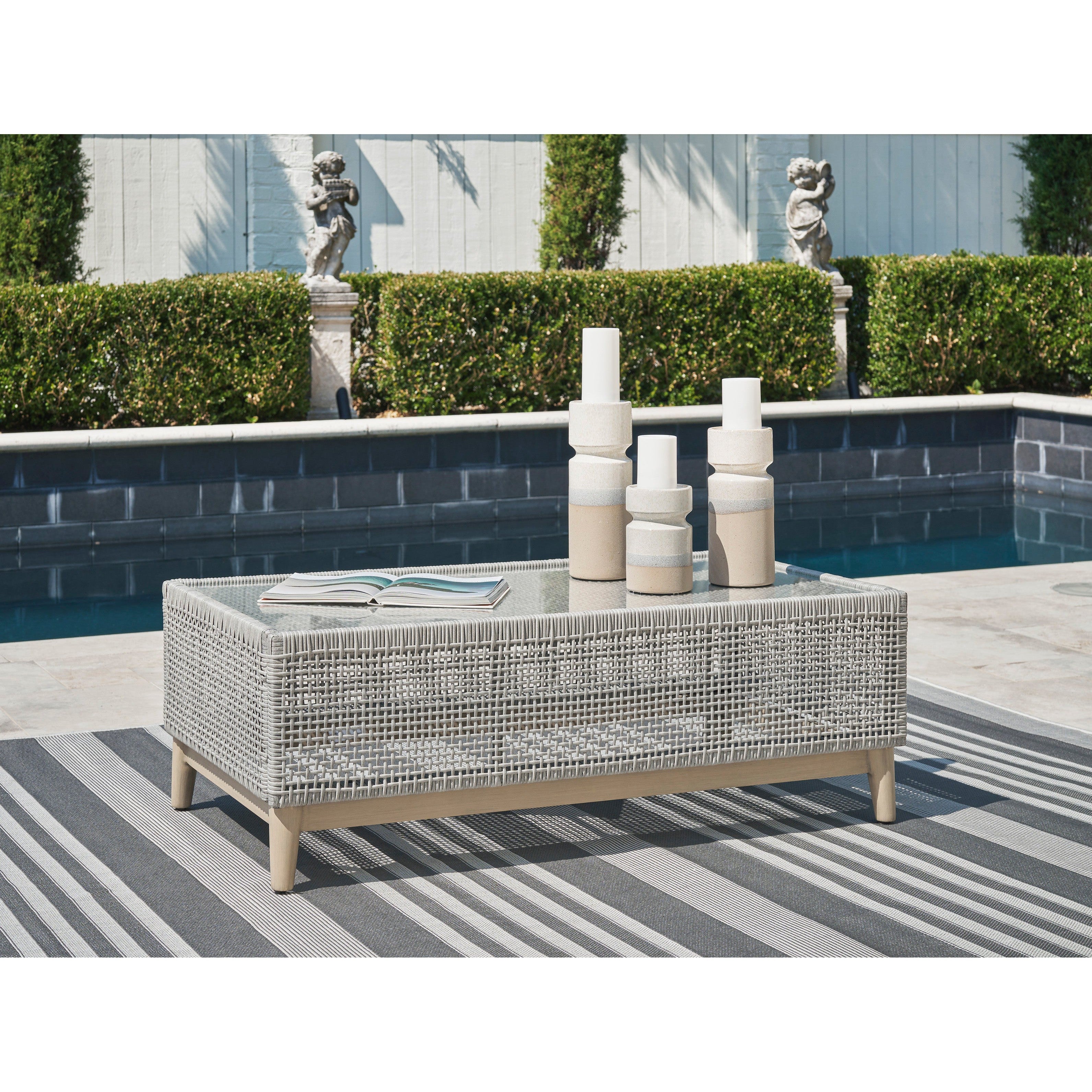 St Barts Outdoor Coffee Table Open Weave  48